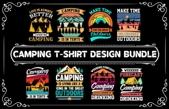 Camping Explore T-Shirt Design Bundle