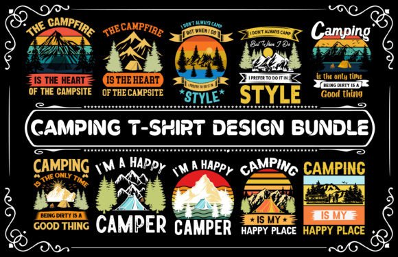 Camping T Shirt Adventure Design Bundle