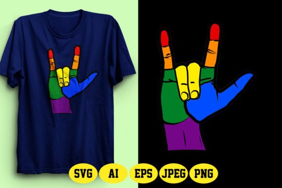 Designing With Purpose: The Creative Potential of the ASL Love You Hand with Pride Flag 1 Vector Collection