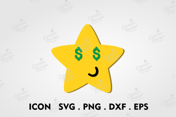 Dollar Eyes Yellow Star Emoji