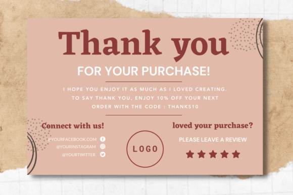 Editable Canva Custom Thank You Card