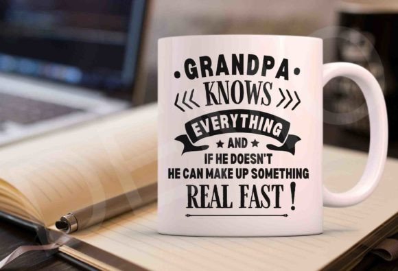 Mens Funny Grandpa Knows Everything Svg