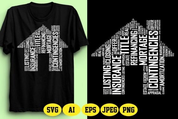 REAL ESTATE AGENT with HOUSE WORD ART