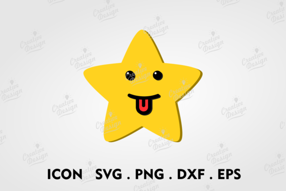 Sticking Tongue out Yellow Star Emoji