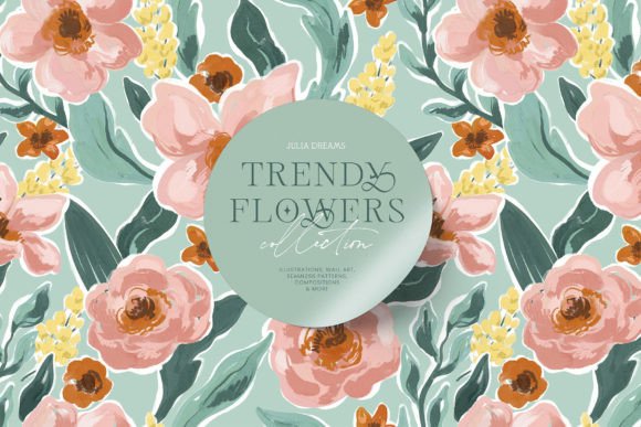 Trendy Flowers Collection PNG Floral: Elevating Your Creative Projects with Modern Botanical Art